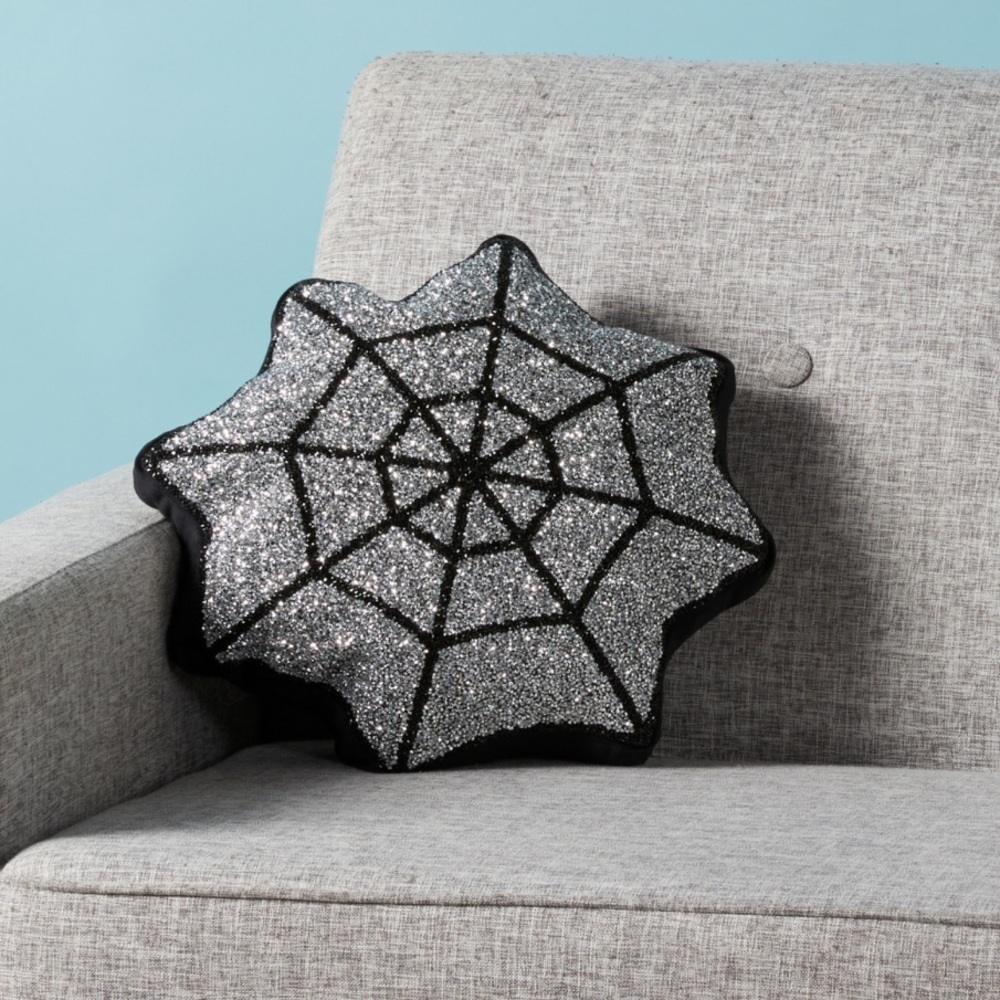 Sparkles Home Rhinestone Spider Web Pillow 🕸️